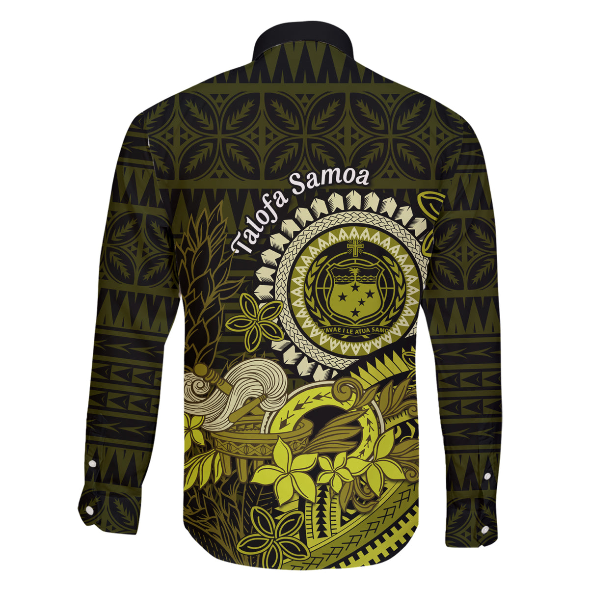 Lime Green Talofa Samoa Family Matching Short Sleeve Bodycon Dress and Hawaiian Shirt Samoan Kava Bowl Siapo Pattern LT14 - Polynesian Pride