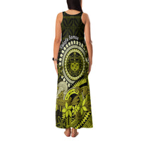 Lime Green Talofa Samoa Family Matching Tank Maxi Dress and Hawaiian Shirt Samoan Kava Bowl Siapo Pattern LT14 - Polynesian Pride