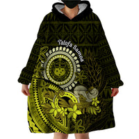 Lime Green Talofa Samoa Wearable Blanket Hoodie Samoan Kava Bowl Siapo Pattern LT14 - Polynesian Pride