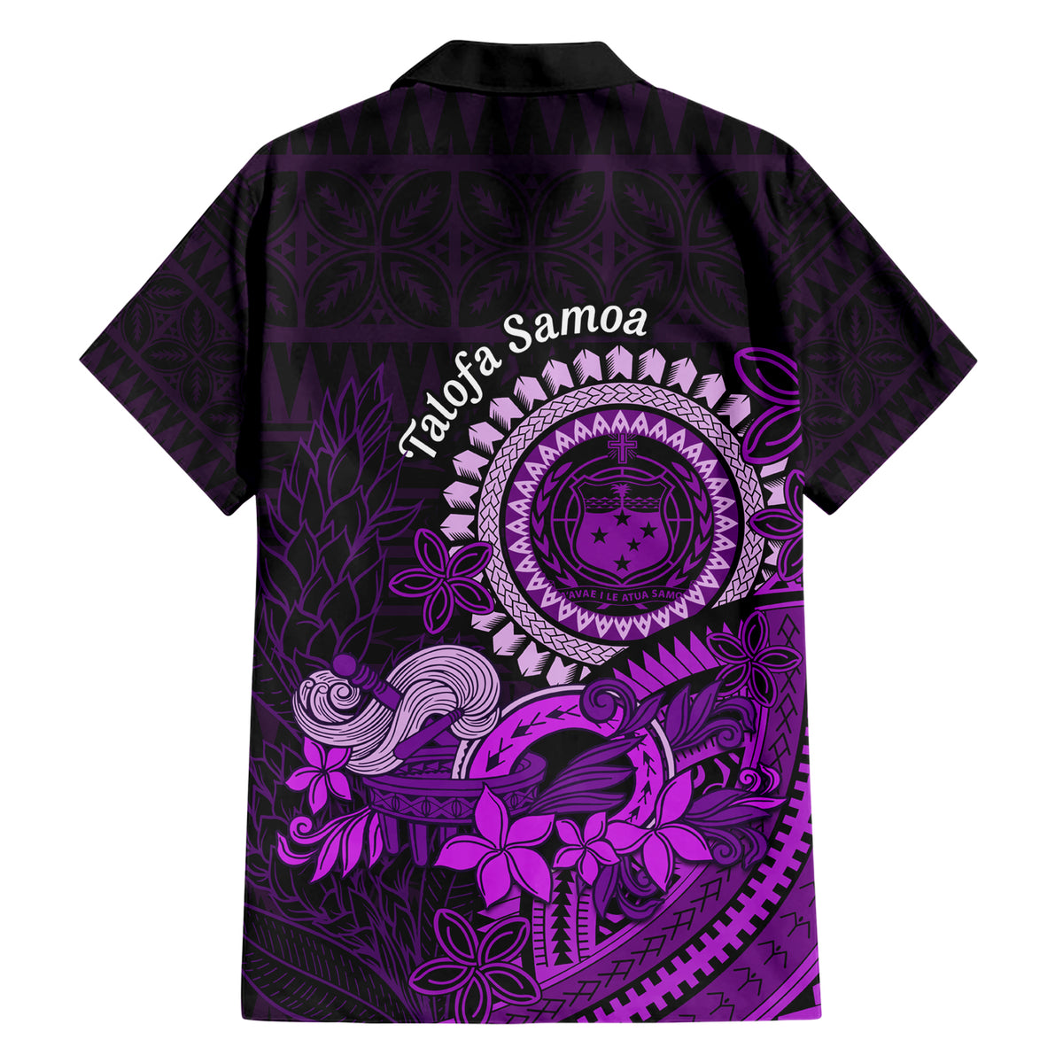 Purple Talofa Samoa Hawaiian Shirt Samoan Kava Bowl Siapo Pattern LT14 - Polynesian Pride