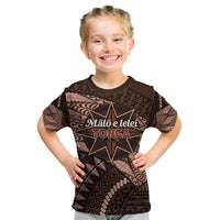 Malo e lelei Tonga Kid T Shirt Tongan Ngatu Pattern Vintage Vibes LT14 Brown - Polynesian Pride