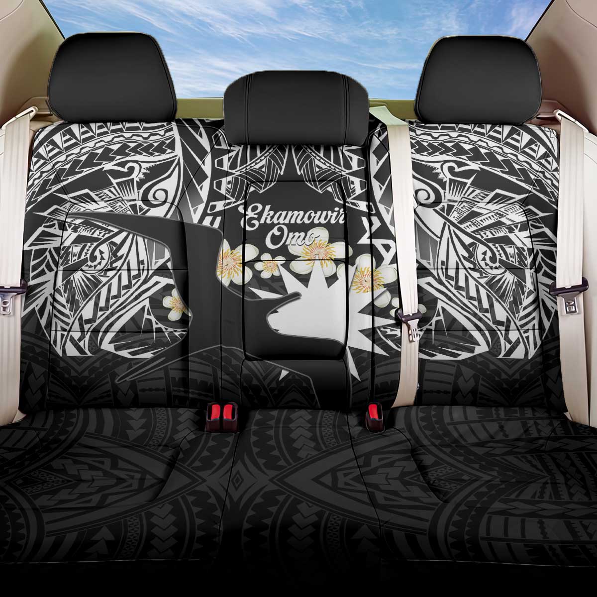 Ekamowir Omo Nauru Back Car Seat Cover Naoero Twelve-pointed Star Polynesian Tattoo