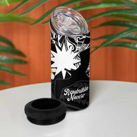 Ekamowir Omo Nauru 4 in 1 Can Cooler Tumbler Naoero Twelve-pointed Star Polynesian Tattoo