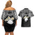 Ekamowir Omo Nauru Couples Matching Off Shoulder Short Dress and Hawaiian Shirt Naoero Twelve-pointed Star Polynesian Tattoo