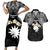 Ekamowir Omo Nauru Couples Matching Short Sleeve Bodycon Dress and Hawaiian Shirt Naoero Twelve-pointed Star Polynesian Tattoo