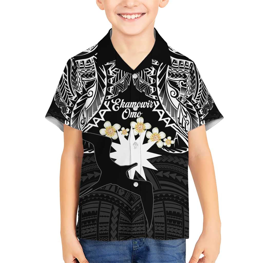 Ekamowir Omo Nauru Kid Hawaiian Shirt Naoero Twelve-pointed Star Polynesian Tattoo