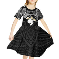 Ekamowir Omo Nauru Kid Short Sleeve Dress Naoero Twelve-pointed Star Polynesian Tattoo