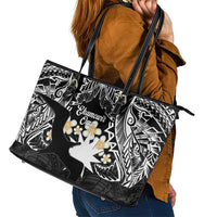 Ekamowir Omo Nauru Leather Tote Bag Naoero Twelve-pointed Star Polynesian Tattoo