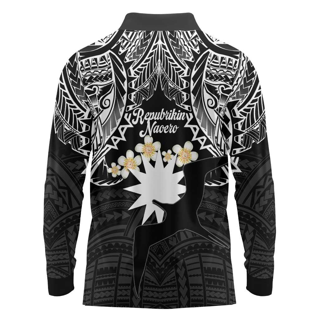 Ekamowir Omo Nauru Long Sleeve Polo Shirt Naoero Twelve-pointed Star Polynesian Tattoo