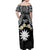 Ekamowir Omo Nauru Off Shoulder Maxi Dress Naoero Twelve-pointed Star Polynesian Tattoo