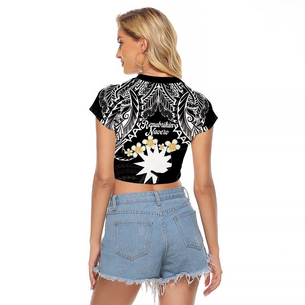 Ekamowir Omo Nauru Raglan Cropped T Shirt Naoero Twelve-pointed Star Polynesian Tattoo