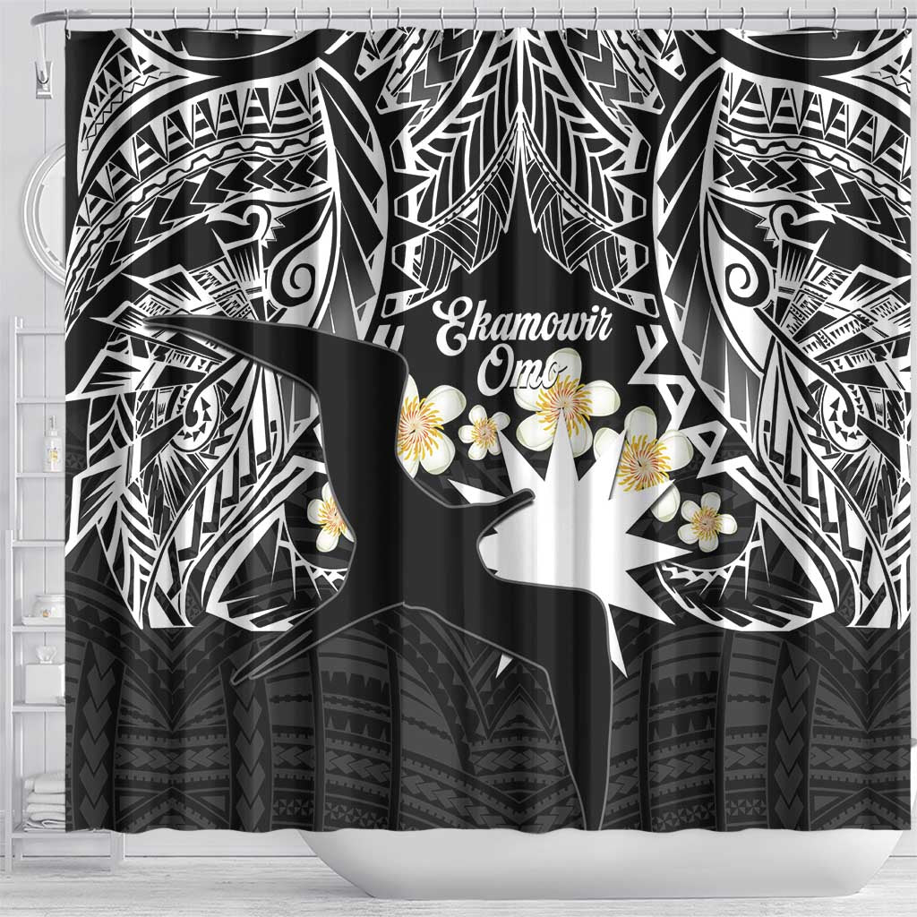 Ekamowir Omo Nauru Shower Curtain Naoero Twelve-pointed Star Polynesian Tattoo