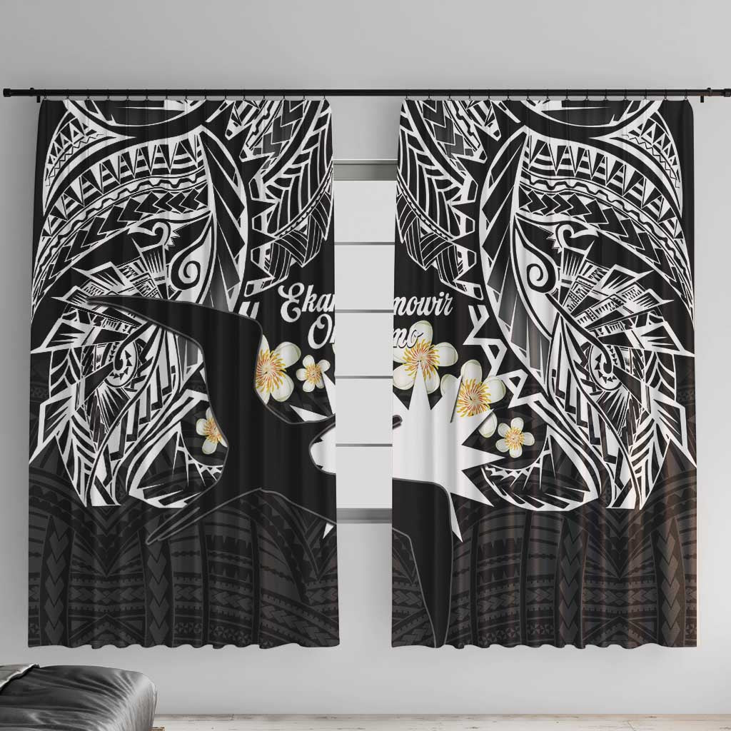 Ekamowir Omo Nauru Window Curtain Naoero Twelve-pointed Star Polynesian Tattoo