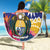 Nauru Independence Day Beach Blanket Coat Of Arms With Tropical Flowers