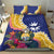 Nauru Independence Day Bedding Set Coat Of Arms With Tropical Flowers