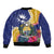 Nauru Independence Day Bomber Jacket Coat Of Arms With Tropical Flowers