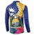 Nauru Independence Day Button Sweatshirt Coat Of Arms With Tropical Flowers