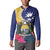 Nauru Independence Day Button Sweatshirt Coat Of Arms With Tropical Flowers