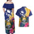 Nauru Independence Day Couples Matching Off Shoulder Maxi Dress and Hawaiian Shirt Coat Of Arms With Tropical Flowers