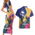 Nauru Independence Day Couples Matching Short Sleeve Bodycon Dress and Hawaiian Shirt Coat Of Arms With Tropical Flowers