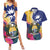 Nauru Independence Day Couples Matching Summer Maxi Dress and Hawaiian Shirt Coat Of Arms With Tropical Flowers