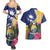 Nauru Independence Day Couples Matching Summer Maxi Dress and Hawaiian Shirt Coat Of Arms With Tropical Flowers