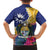 Nauru Independence Day Family Matching Long Sleeve Bodycon Dress and Hawaiian Shirt Coat Of Arms With Tropical Flowers