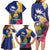 Nauru Independence Day Family Matching Long Sleeve Bodycon Dress and Hawaiian Shirt Coat Of Arms With Tropical Flowers