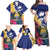 Nauru Independence Day Family Matching Off Shoulder Maxi Dress and Hawaiian Shirt Coat Of Arms With Tropical Flowers