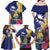 Nauru Independence Day Family Matching Off Shoulder Maxi Dress and Hawaiian Shirt Coat Of Arms With Tropical Flowers