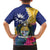 Nauru Independence Day Family Matching Short Sleeve Bodycon Dress and Hawaiian Shirt Coat Of Arms With Tropical Flowers