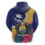 Nauru Independence Day Hoodie Coat Of Arms With Tropical Flowers