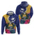 Nauru Independence Day Hoodie Coat Of Arms With Tropical Flowers