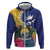 Nauru Independence Day Hoodie Coat Of Arms With Tropical Flowers