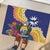 Nauru Independence Day Rubber Doormat Coat Of Arms With Tropical Flowers