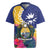 Nauru Independence Day Rugby Jersey Coat Of Arms With Tropical Flowers