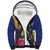 Nauru Independence Day Sherpa Hoodie Coat Of Arms With Tropical Flowers