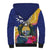 Nauru Independence Day Sherpa Hoodie Coat Of Arms With Tropical Flowers