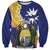 Nauru Independence Day Sweatshirt Coat Of Arms With Tropical Flowers