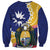 Nauru Independence Day Sweatshirt Coat Of Arms With Tropical Flowers