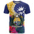 Nauru Independence Day T Shirt Coat Of Arms With Tropical Flowers