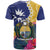 Nauru Independence Day T Shirt Coat Of Arms With Tropical Flowers