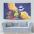 Nauru Independence Day Tapestry Coat Of Arms With Tropical Flowers