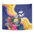 Nauru Independence Day Tapestry Coat Of Arms With Tropical Flowers