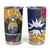 Nauru Independence Day Tumbler Cup Coat Of Arms With Tropical Flowers