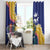 Nauru Independence Day Window Curtain Coat Of Arms With Tropical Flowers