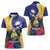 Nauru Independence Day Women Polo Shirt Coat Of Arms With Tropical Flowers