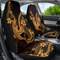 Gold Black Aloha Hawaii Car Seat Cover Polynesian Shark Tattoo With Plumeria LT14 - Polynesian Pride