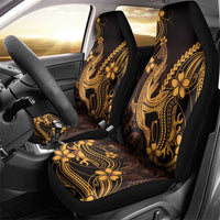 Gold Black Aloha Hawaii Car Seat Cover Polynesian Shark Tattoo With Plumeria LT14 - Polynesian Pride