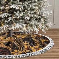 Gold Black Aloha Hawaii Tree Skirt Polynesian Shark Tattoo With Plumeria LT14 - Polynesian Pride